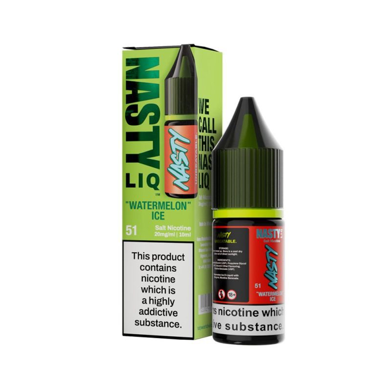 nasty juice 10ml nasty liq watermelon ice nic salt e liquid 264361