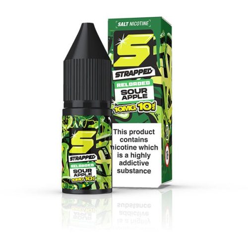 STRAPPED RELOADED SOUR APPLE 10ML NIC SALT E - LIQUID - Super E - cig