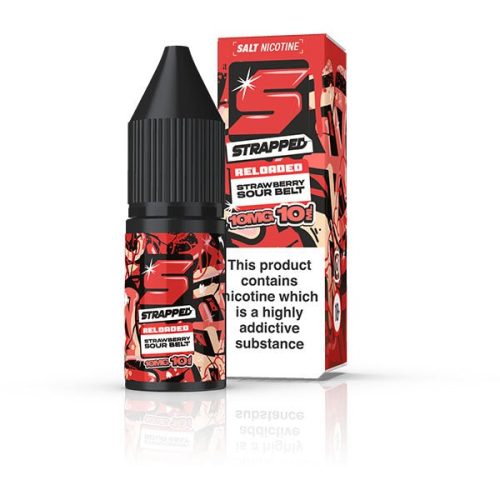 STRAPPED RELOADED STRAWBERRY SOUR BELT 10ML NIC SALT E - LIQUID - Super E - cig